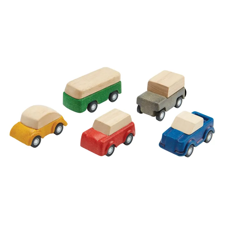 Mini véhicules en bois - Set de 5- Image produit n°0