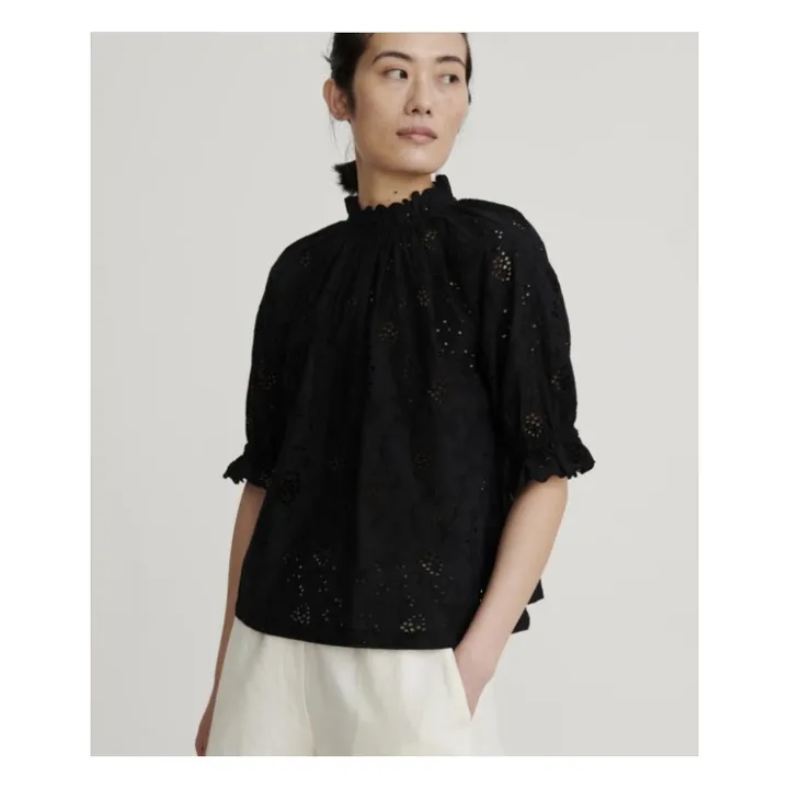 Blouse Bay Coton Bio | Noir- Image produit n°1
