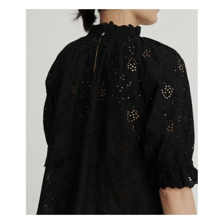 Blouse Bay Coton Bio | Noir- Image produit n°2