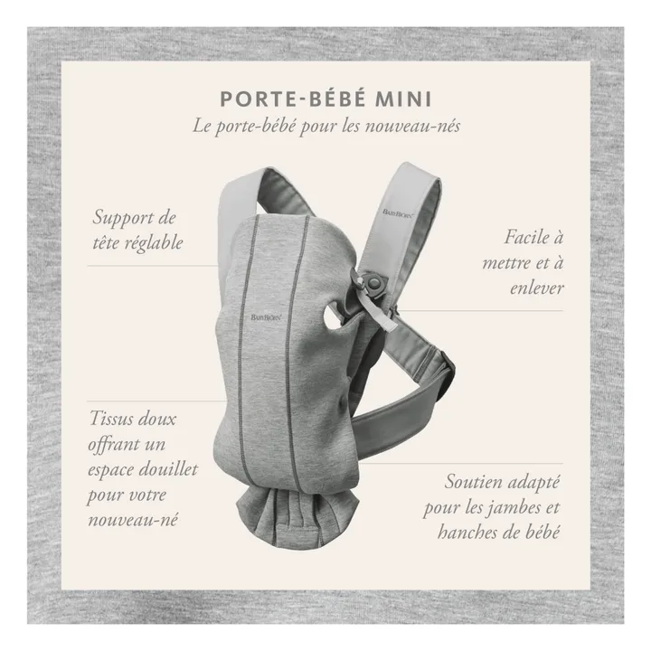 Porte-bébé mini en jersey 3D | Gris foncé- Image produit n°7