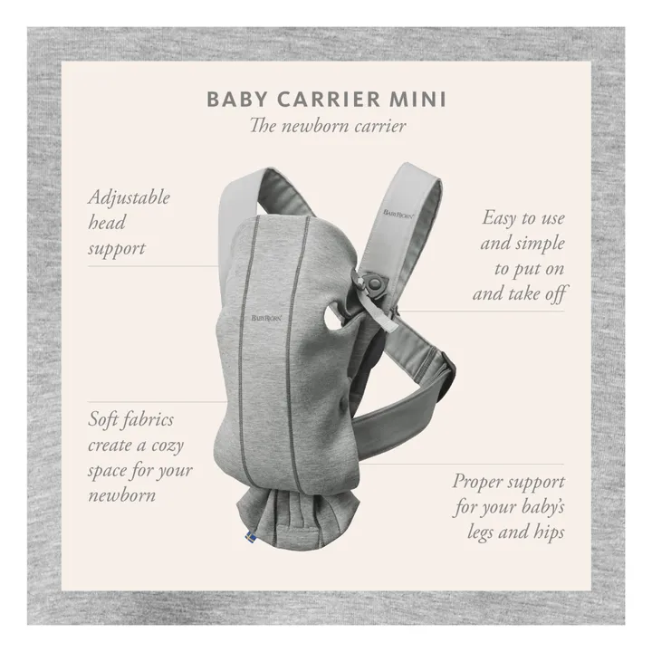 Porte-bébé mini en jersey 3D | Gris foncé- Image produit n°8