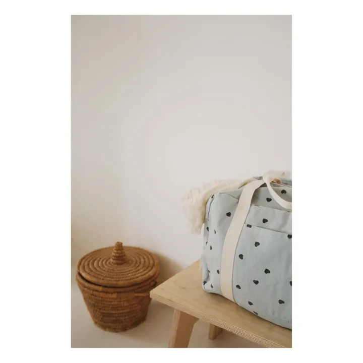 Raphaël Heart Print Baby Changing Bag | Light blue- Product image n°7