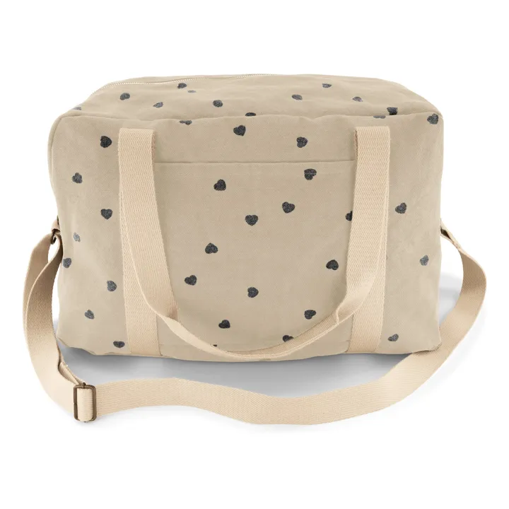 Bolso cambiador Raphaël estampado corazones. | Arena- Imagen del producto n°0