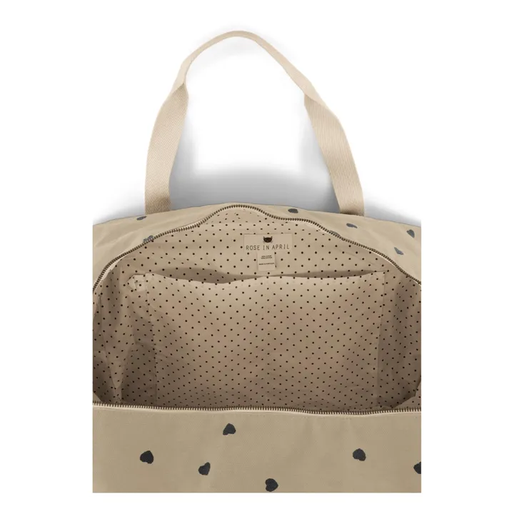 Bolso cambiador Raphaël estampado corazones. | Arena- Imagen del producto n°2