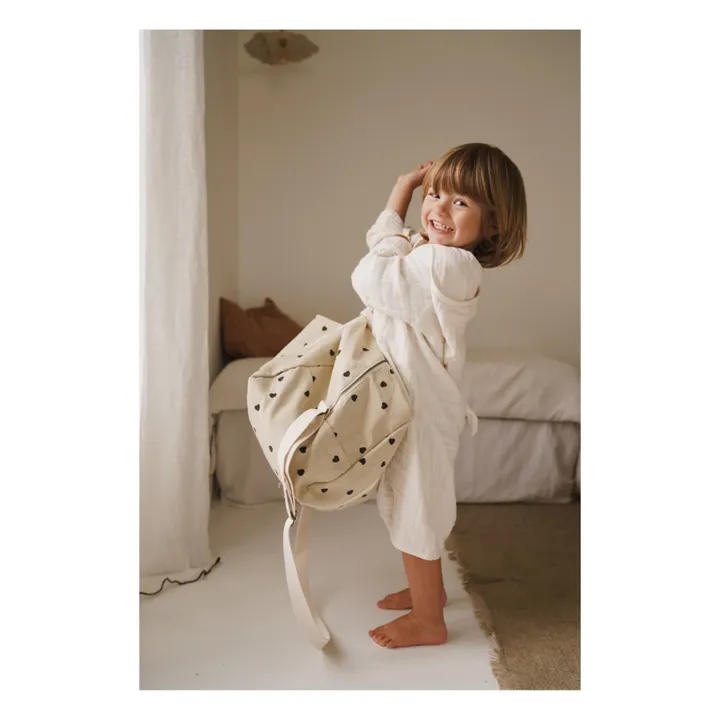 Bolso cambiador Raphaël estampado corazones. | Arena- Imagen del producto n°3