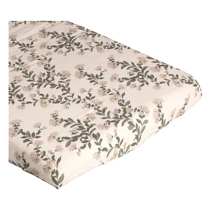 Drap-housse Honeysuckle en mousseline de coton | Ecru- Image produit n°2