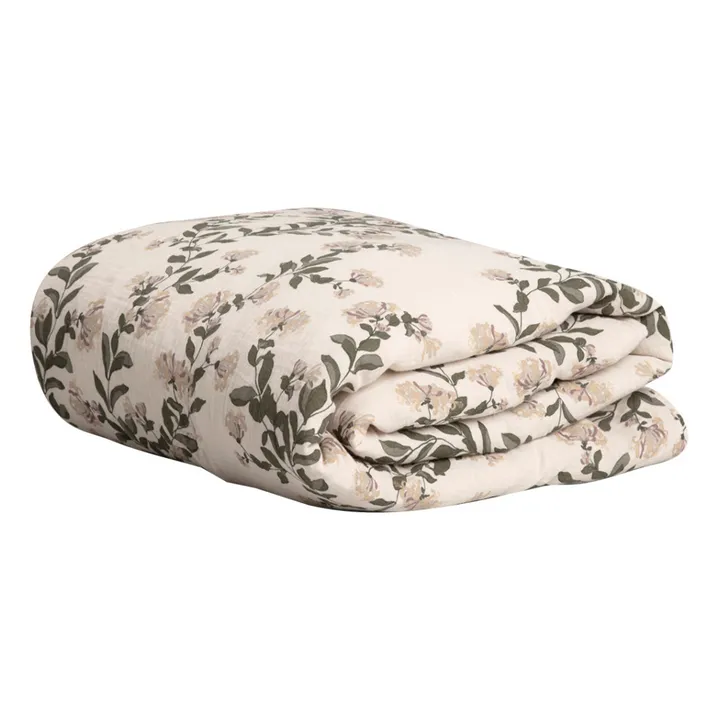 Couverture Honeysuckle en mousseline de coton | Ecru- Image produit n°0