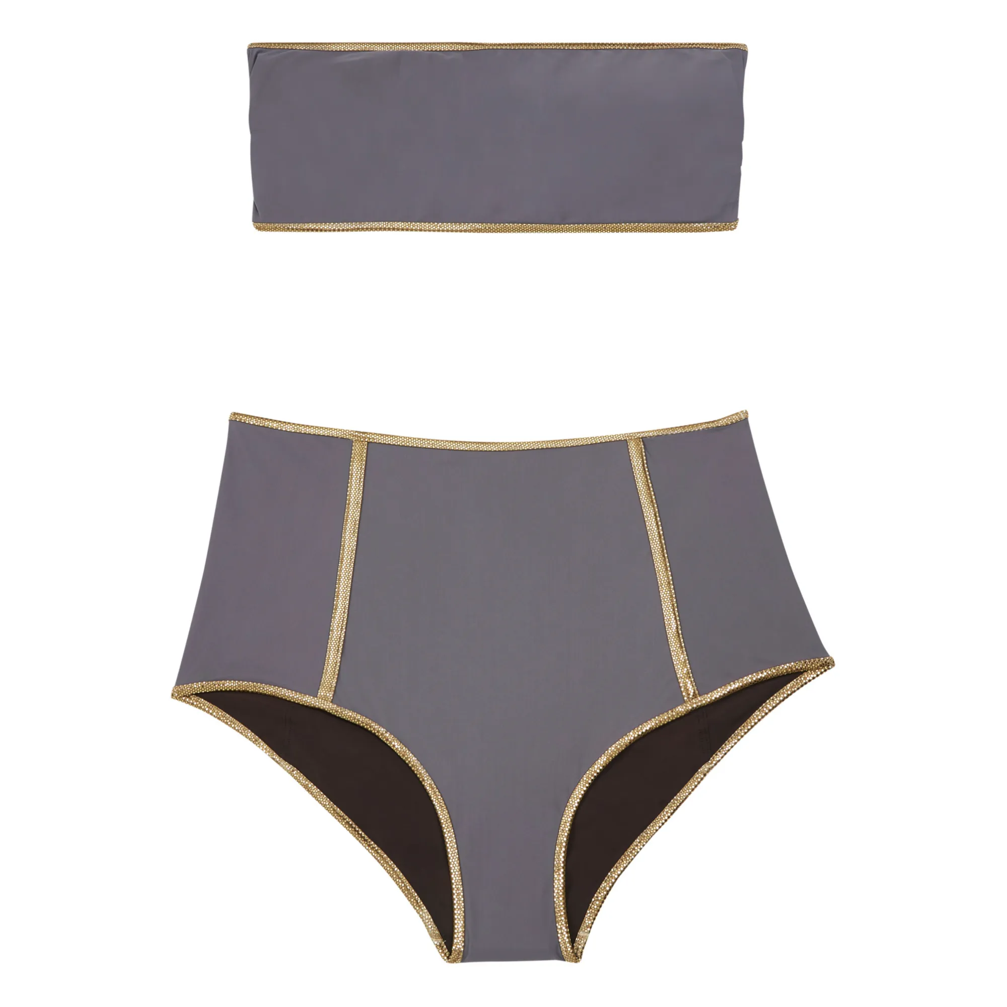 Tooshie Montauk Reversible Bikini Dark Grey Smallable