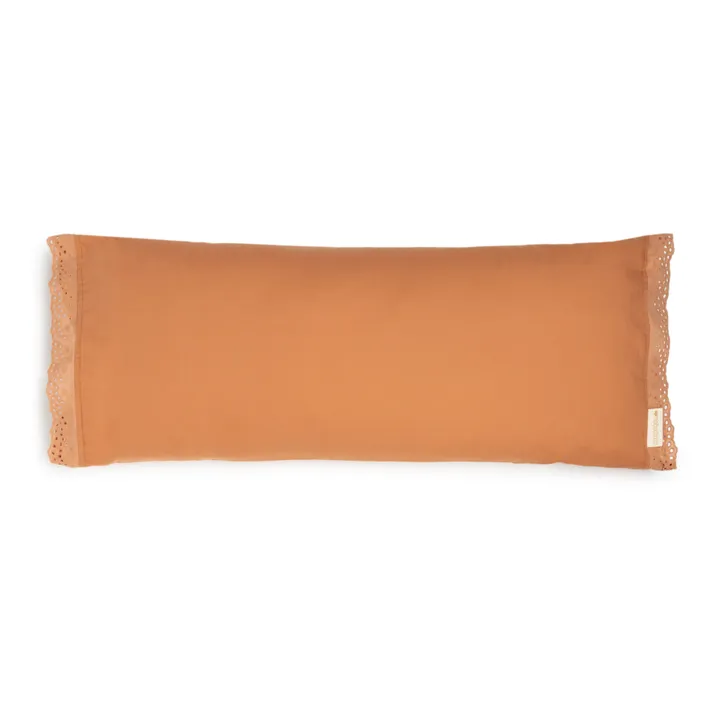 Coussin rectangulaire Vera en coton bio | Terracotta- Image produit n°0
