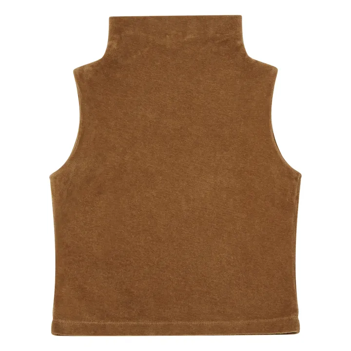 Tanktop Samt Bio-Baumwolle | Kamelbraun- Produktbild Nr. 2