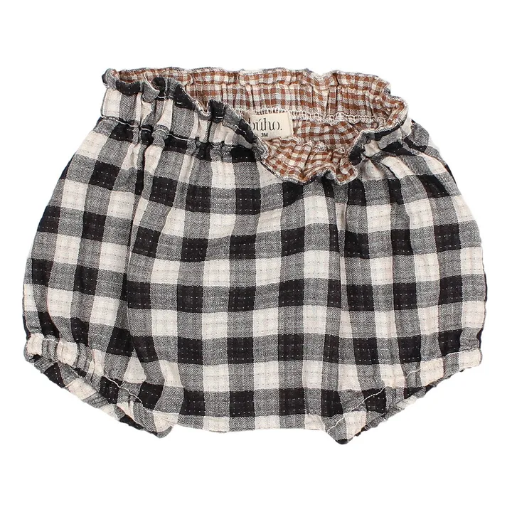 Organic Cotton Muslin Vichy Bloomers | Midnight blue- Product image n°2