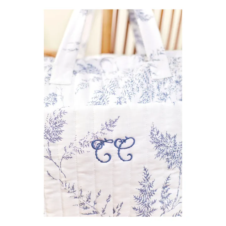 Leaf-Print Changing Bag & Blanket | Navy blue- Product image n°4