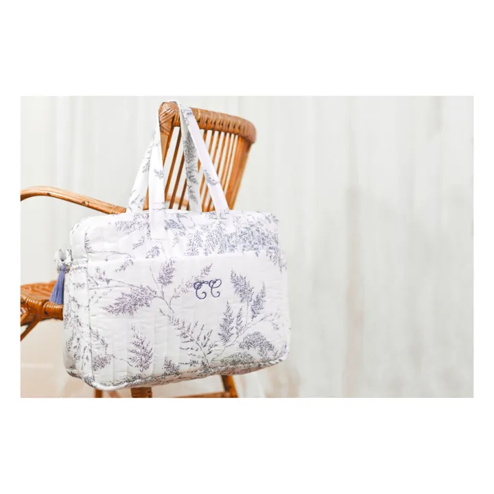 Leaf-Print Changing Bag & Blanket | Navy blue- Product image n°3