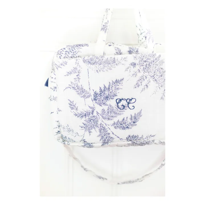 Leaf-Print Changing Bag & Blanket | Navy blue- Product image n°6