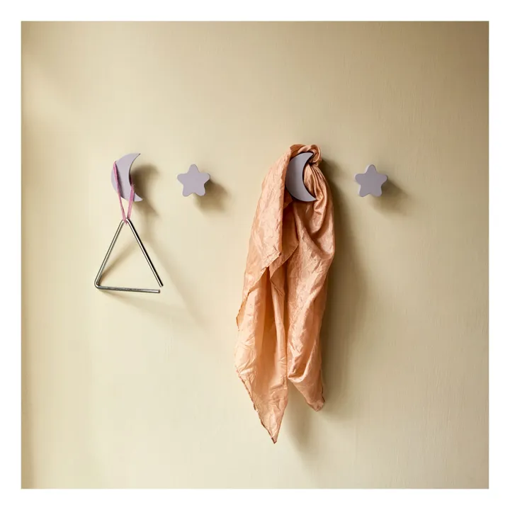 Patères Stars & Moons - Lot de 4 | Lilas- Image produit n°1