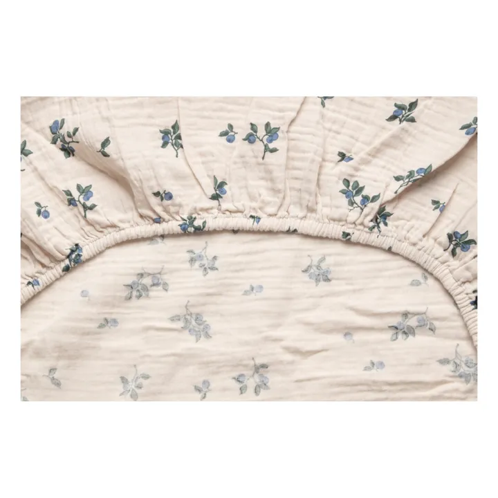 Housse de matelas à langer Blueberry en mousseline de coton | Ivoire- Image produit n°1