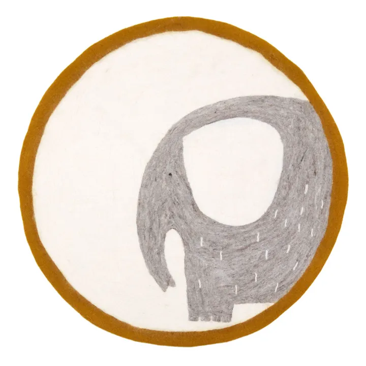 Tapis Pasu Elephant en feutre | Ocre- Image produit n°0