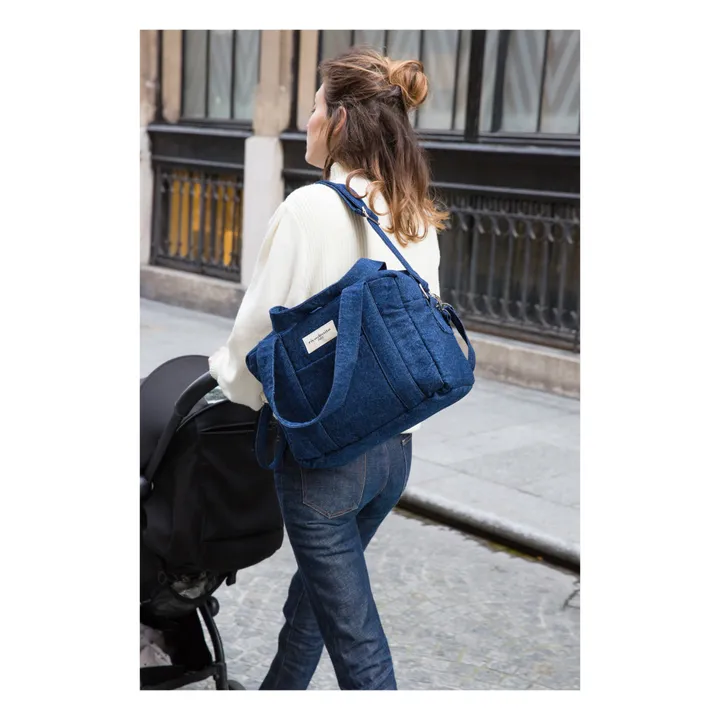 Sac à langer Mini Darcy en Denim Upcyclé | Denim brut- Image produit n°1