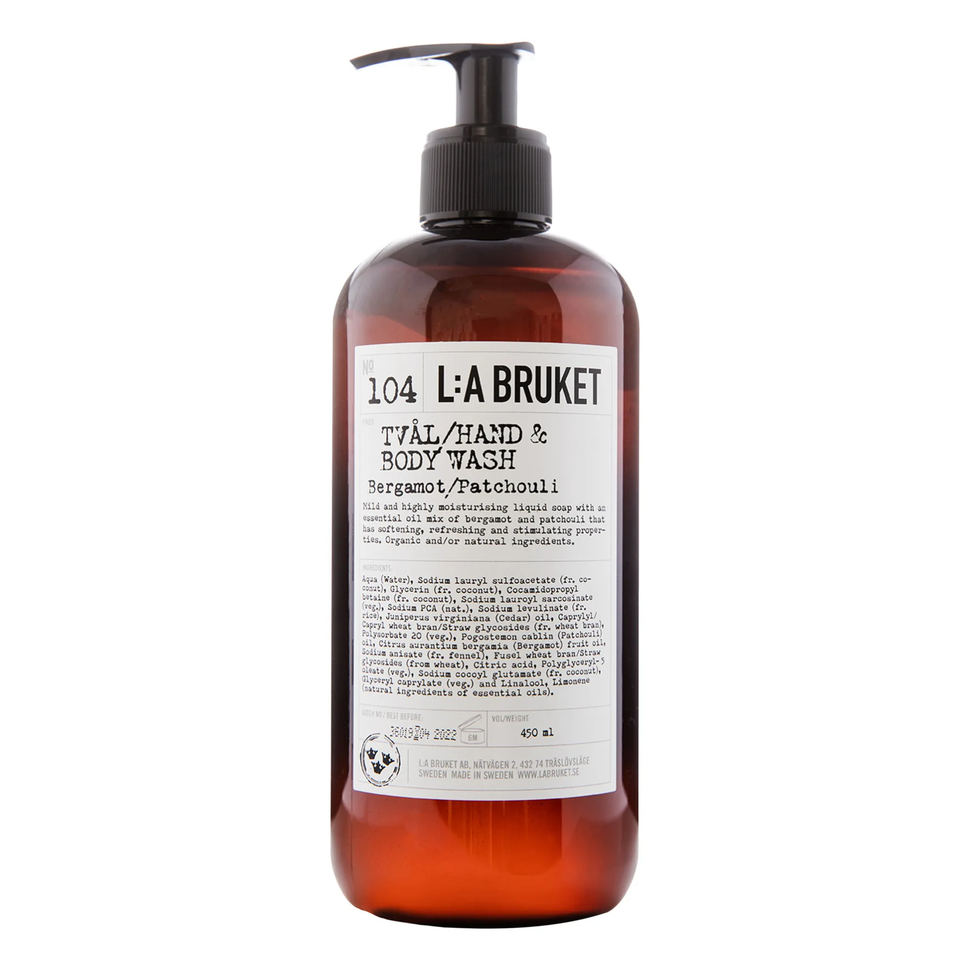 Nettoyant mains & corps Bergamote Patchouli 104 - 450 ml- Image produit n°0