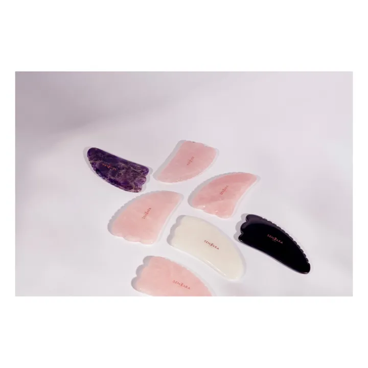 Gua Sha Zahnhorn Rosenquarz- Produktbild Nr. 1