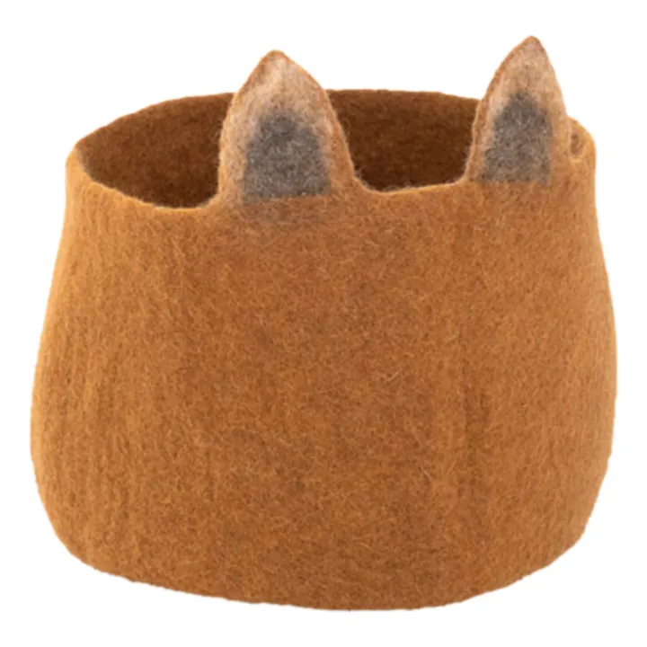 Corbeille Pasu Renard en feutre | Caramel- Image produit n°0