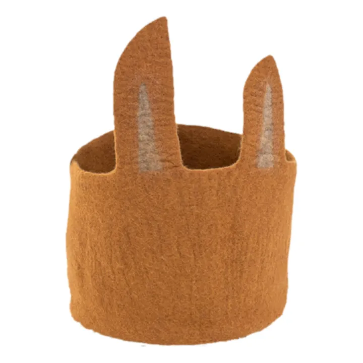 Pasu Rabbit Felt Basket | Caramel- Product image n°0