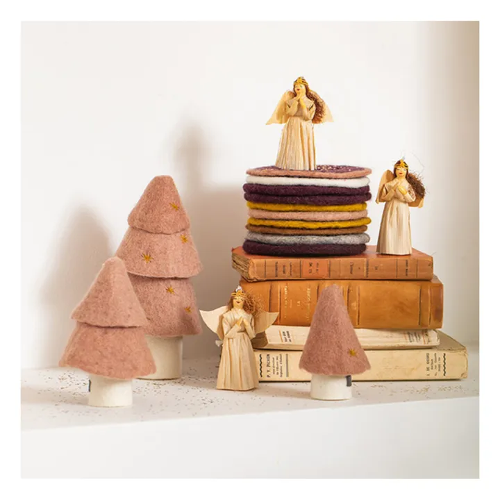 Felt Decorative Fir Tree - Set of 3 | Pale Pink- Product image n°1