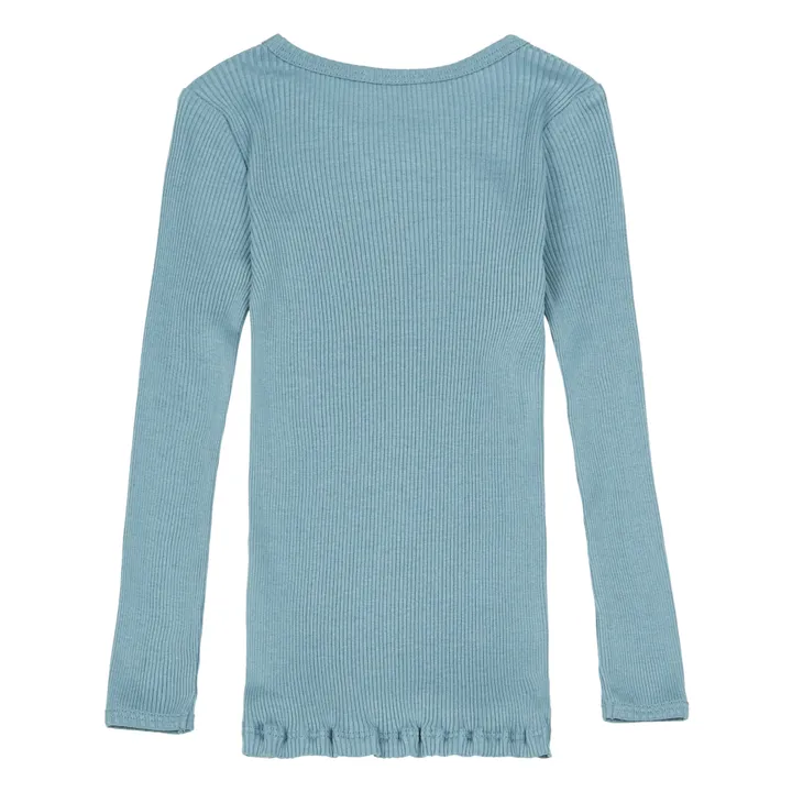 T-Shirt Seamless Soie et Coton Bergen | Bleu ciel- Image produit n°1