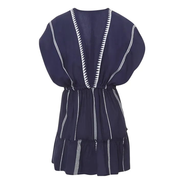 Robe Courte Plunge Neck Nunu | Bleu marine- Image produit n°10