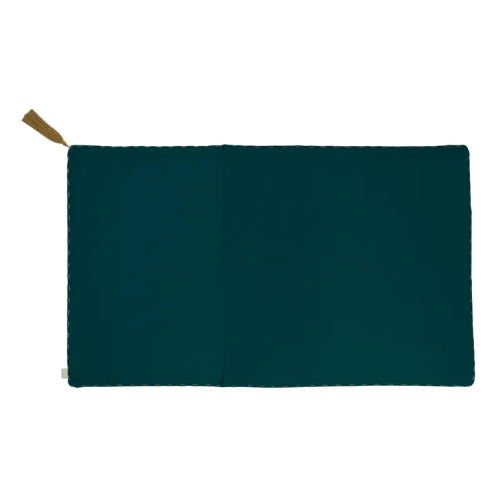 Organic Cotton Rectangular Cushion | Teal Blue- Product image n°1