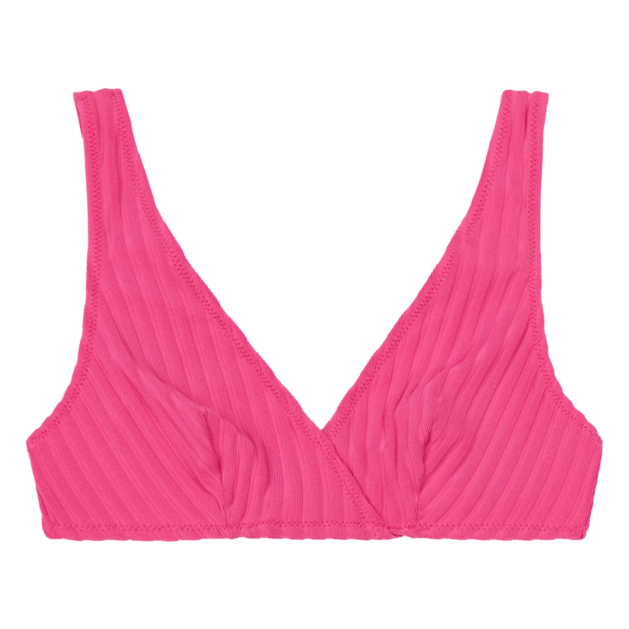 Solid Striped Annie Bikini Top Pink Smallable