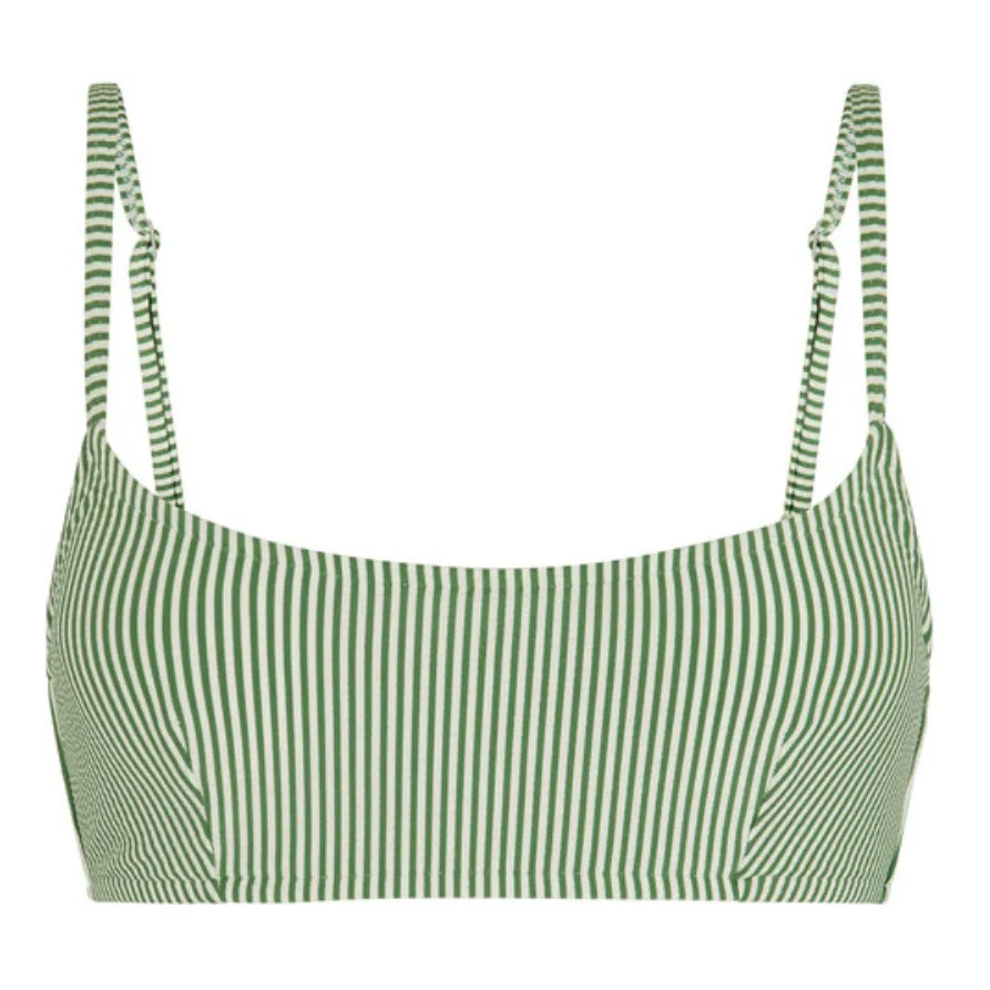 Zulu Zephyr Bralette Striped Bikini Top Green Smallable