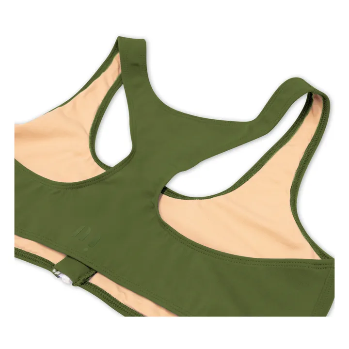 Haut de Maillot de Bain Zippé | Vert kaki- Image produit n°3