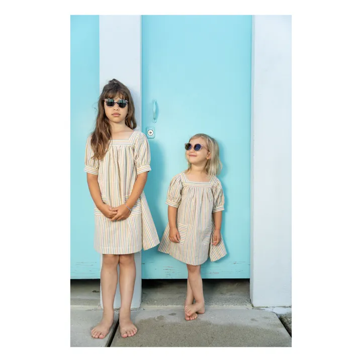 Robe Rayée Nora | Ecru- Image produit n°1