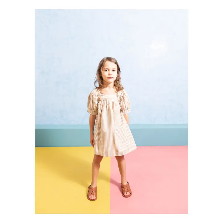 Robe Rayée Nora | Ecru- Image produit n°3