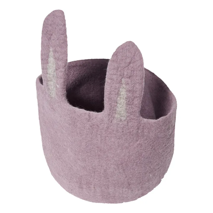 Pasu Rabbit Felt Basket | Mauve- Product image n°2