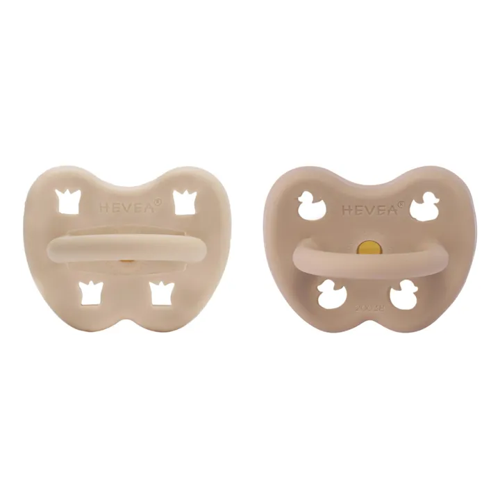 Tétine arrondie en caoutchouc naturel - Set de 2 | Sable- Image produit n°2