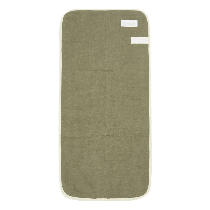 Cambiador de viaje de lino | Verde Kaki- Imagen del producto n°4