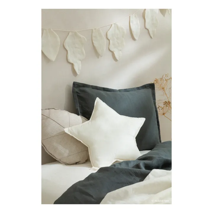 Coussin étoile - Lin Français | Blanc- Image produit n°1