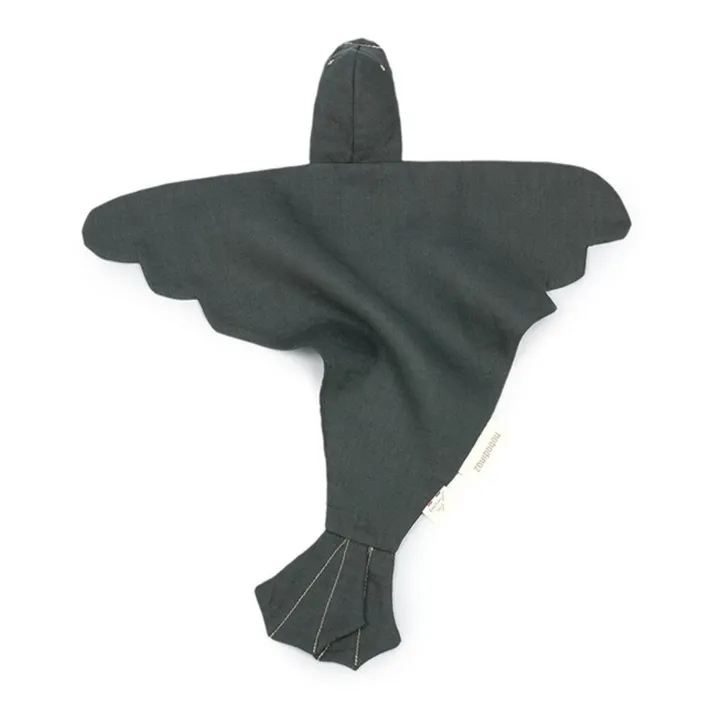Doudou lange Oiseau - Lin Français | Bleu- Image produit n°2