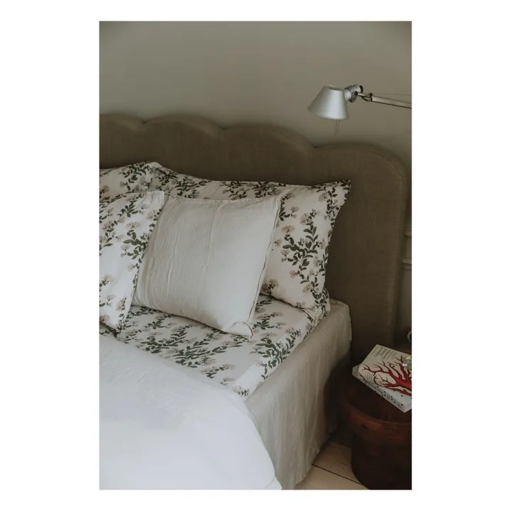 Drap-housse Honeysuckle en mousseline de coton | Ecru- Image produit n°1