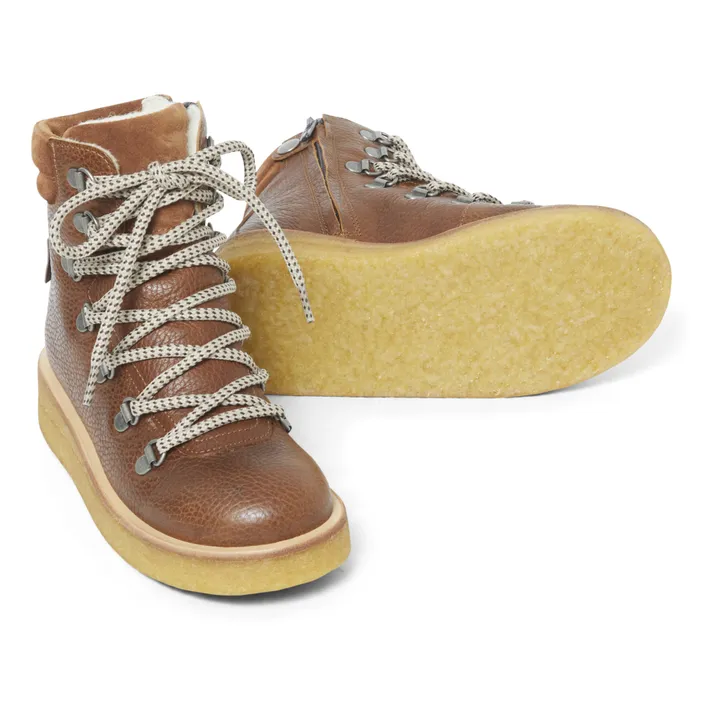 Gefütterte Schnürstiefel | Cognac-Farbe- Produktbild Nr. 2