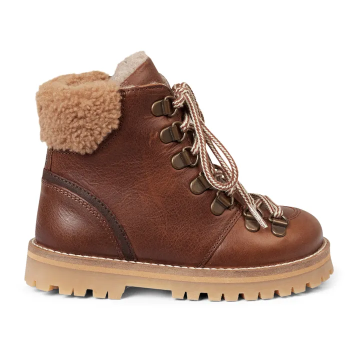 Gefütterte Boots Shearling Winter | Braun- Produktbild Nr. 0