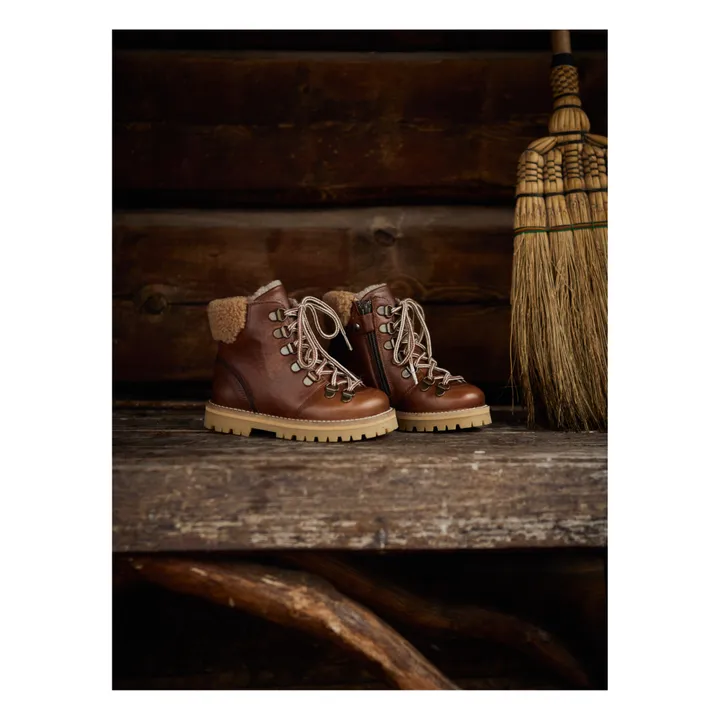Gefütterte Boots Shearling Winter | Braun- Produktbild Nr. 4