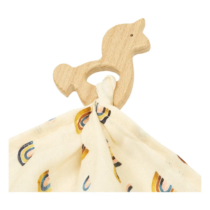 Anneau de dentition et son lange en coton Léon- Image produit n°2