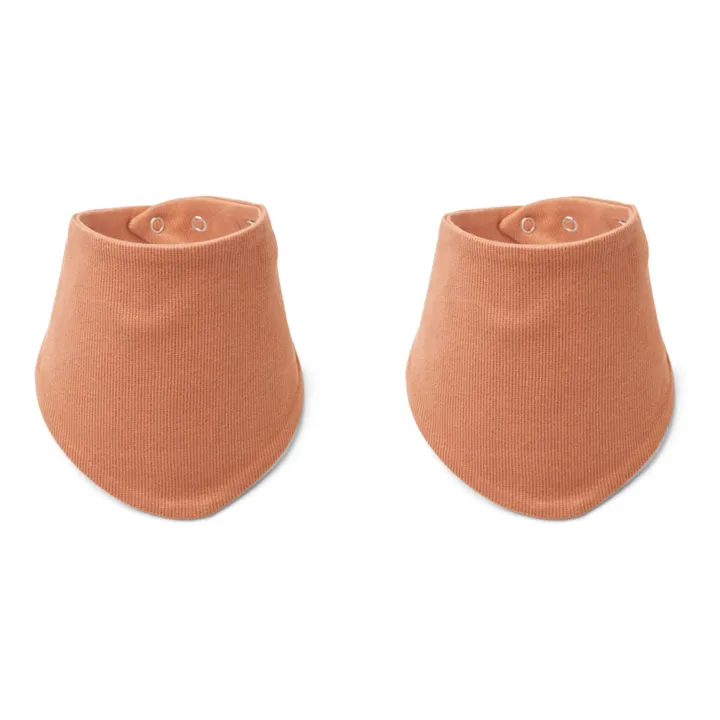 Bavoir bandana Anette-set de 2 | Rose- Image produit n°0