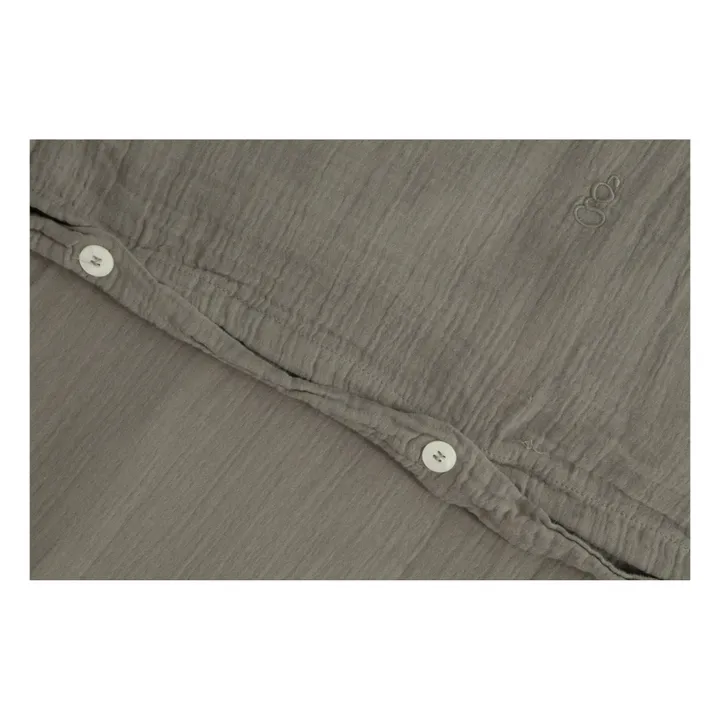 Juego de ropa de cama Géranium Muselina de algodón | Verde Kaki- Imagen del producto n°1