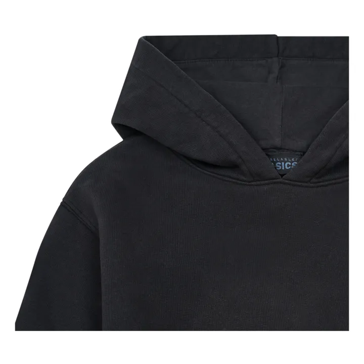 Sweat Capuche Coton Bio | Noir- Image produit n°1