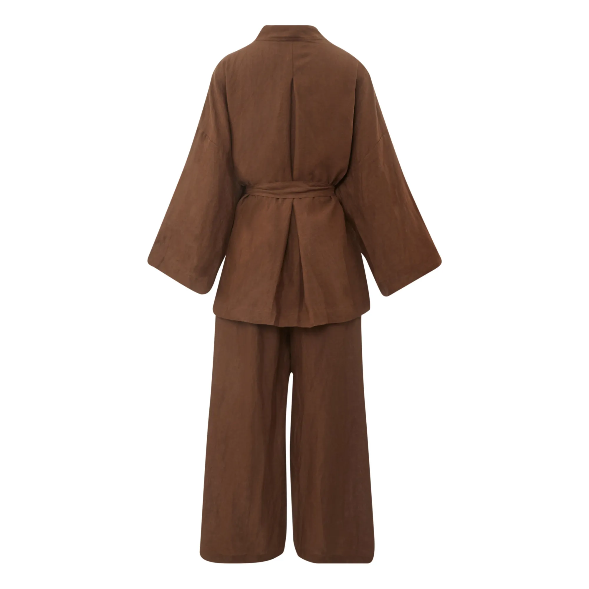 01 Linen Top & Bottom Set | Brown- Product image n°5