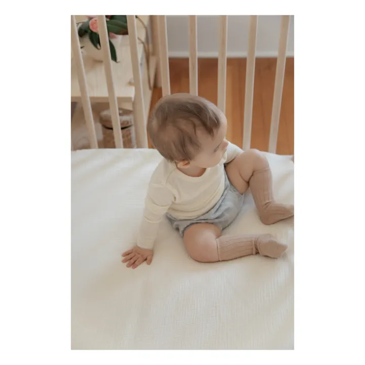 Drap-housse en coton bio 60x120 cm | Oat- Image produit n°1
